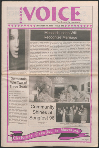 Houston Voice, No. 842, December 13, 1996