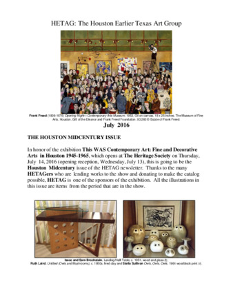 HETAG: The Houston Earlier Texas Art Group Newsletter, No. 5, July 2016