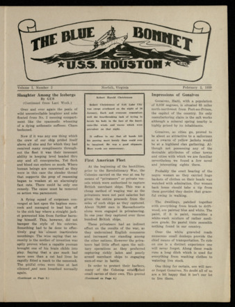 The Blue Bonnet, Vol. 1, No. 2, February 2, 1939