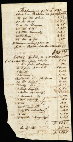 Bill from G. W. Whitesides to Colbert Baker