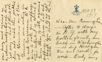 Letter to Mrs. Cunningham, regarding the need for prominent male supporters of suffrage