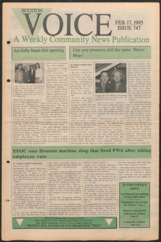 Houston Voice, No. 747, February 17, 1995