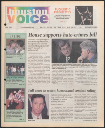Houston Voice, No. 1038, September 15, 2000