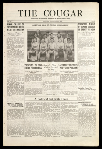 The Cougar, Vol. 3, No. 4, March 1930