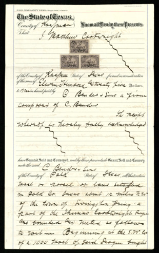 Warranty deed from Matthew Cartwright to C. Bender & Sons.