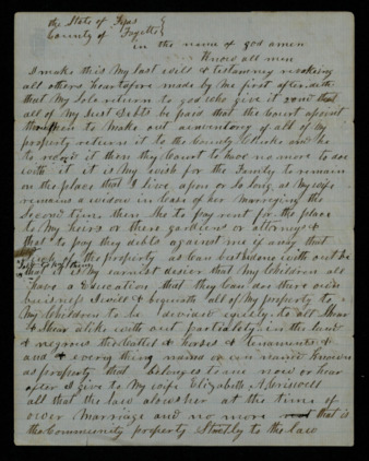 Enslaved woman listed on the last will and testament of Leroy V. Criswell