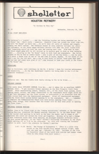 Shelletter, No. 82, February 20, 1963