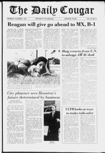The Daily Cougar. Vol. 48, No. 22, October 1, 1981,