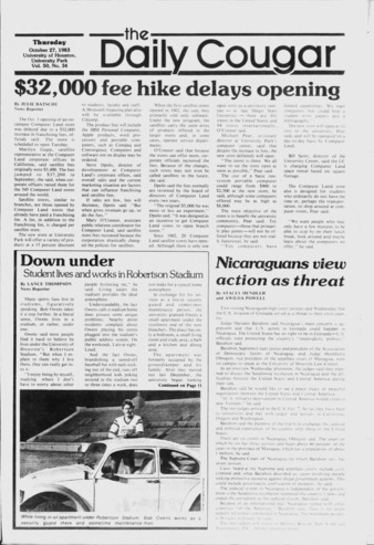 The Daily Cougar. Vol. 50, No. 34, October 27, 1983.