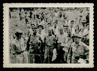Men gathered for group photo, evacuation of POWs