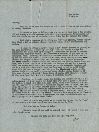 Letter from Capt. O. C. McDavid to Inez McDavid, 1944 July 5