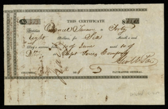 Pay certificate for Daniel Turner