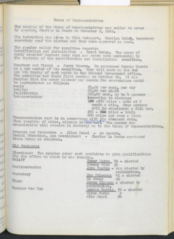 Hardbound Senate Journal, House of Representatives, Minutes, November 5, 1962