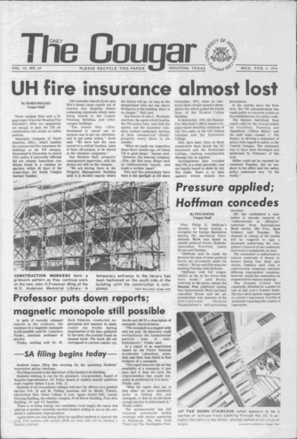 The Daily Cougar. Vol. 42, No. 64, February 4, 1976.