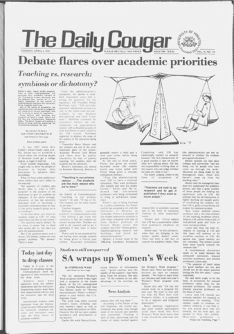 The Daily Cougar. Vol. 45, No. 119, April 3, 1979.