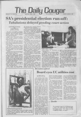 The Daily Cougar. Vol. 46, No. [107], March 7, 1980.