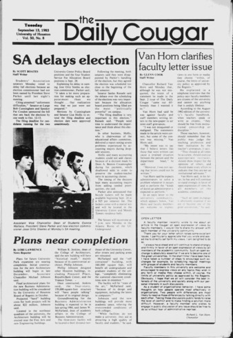 The Daily Cougar. Vol. 50, No. 8, September 13, 1983.