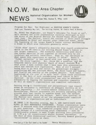 NOW News Bay Area Chapter, Vol. 7, No. 5, May 1979