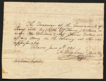 VLA no. 31, handwritten warrant