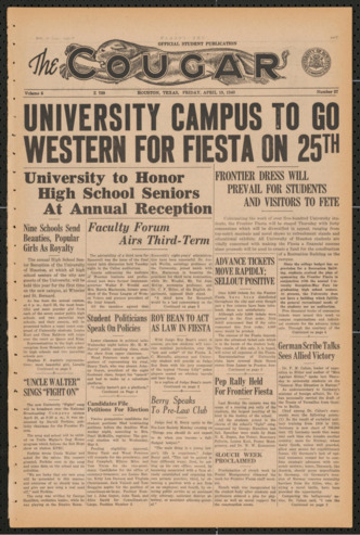 The Cougar, Vol. 6, No. 27, April 19, 1940