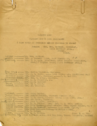 Mailing List - City Presidents