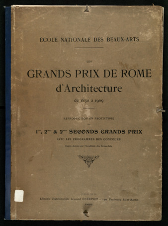 Les Grands Prix de Rome d'architecture, de 1850 à 1909
