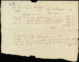 Order from the estate of W.W. Pace to the printer for use of Post Office