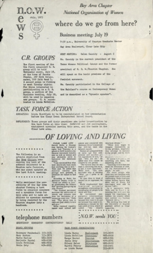 NOW News Bay Area Chapter, July 1973
