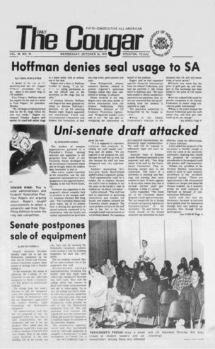 The Daily Cougar. Vol. 39, No. 29, October 25, 1972.