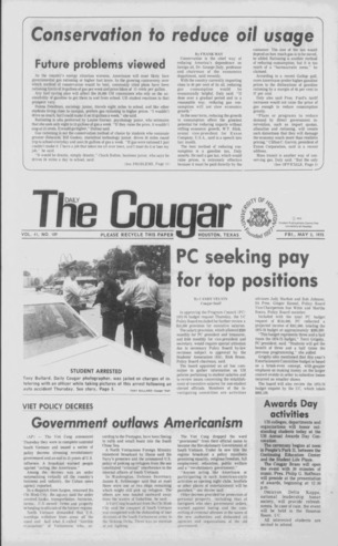 The Daily Cougar. Vol. 41, No. 109, May 2, 1975.