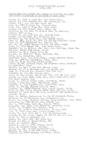 USS Houston Survivors mailing list