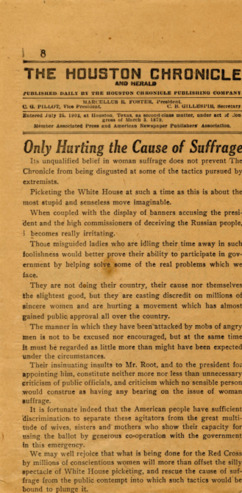Only Hurting the Cause of Suffrage