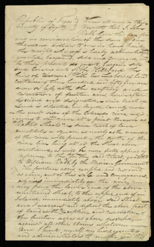 Deed and acknowledgment of payment to Sibby Hill