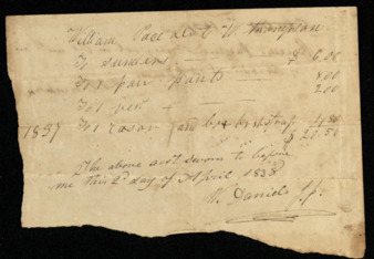Bill from W. W. Thompson to William Pace