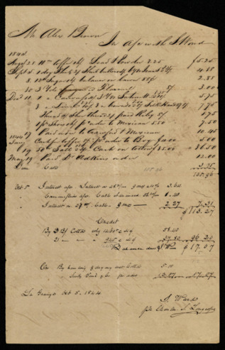 Bill from Samuel Ward to Alex Brown