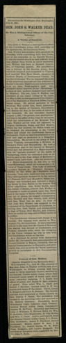 Obituary of General John G. Walker