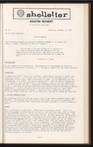 Shelletter, No. 59, December 26, 1962