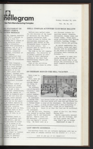 Shellegram, Vol. 39, No. 40, October 18, 1974