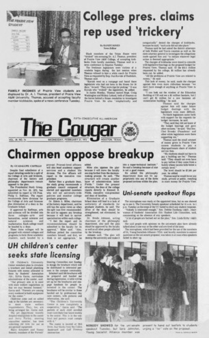 The Daily Cougar. Vol. 39, No. 74, February 21, 1973.