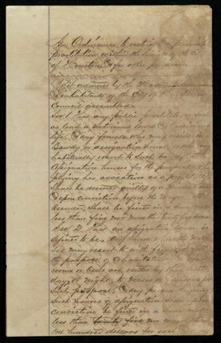 “An Ordinance to Restrict and Punish Prostitution”