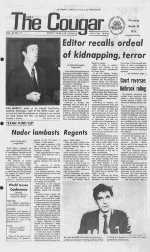 The Daily Cougar. Vol. 40, No. 72, March 28, 1974.