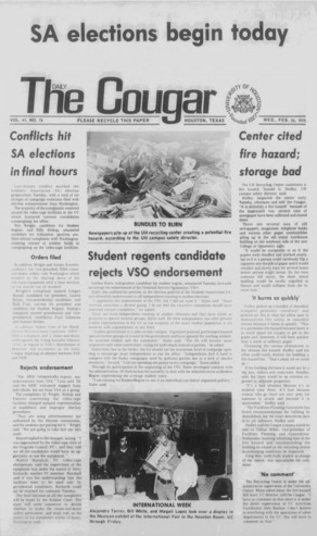 The Daily Cougar. Vol. 41, No. 76, February 26, 1975.