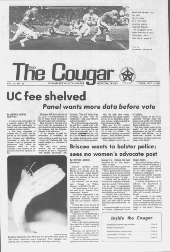 The Daily Cougar. Vol. 44, No. 22, October 4, 1977.