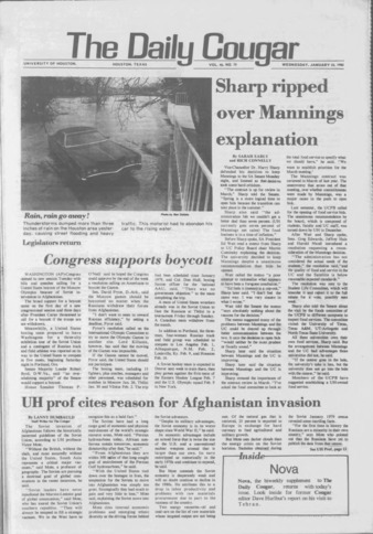 The Daily Cougar. Vol. 46, No. 75, January 23, 1980.