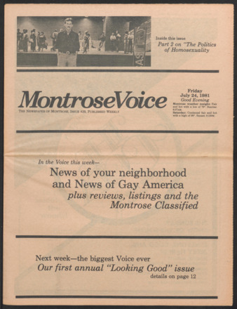 Montrose Voice, No. 39, July 24, 1981