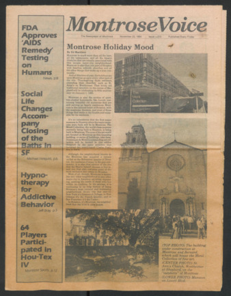 Montrose Voice, No. 213, November 23, 1984