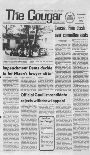 The Daily Cougar. Vol. 40, No. 79, April 10, 1974.