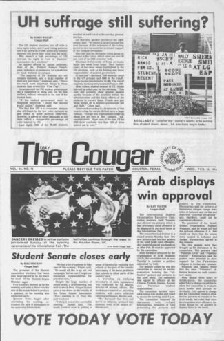 The Daily Cougar. Vol. 42, No. 76, February 25, 1976.
