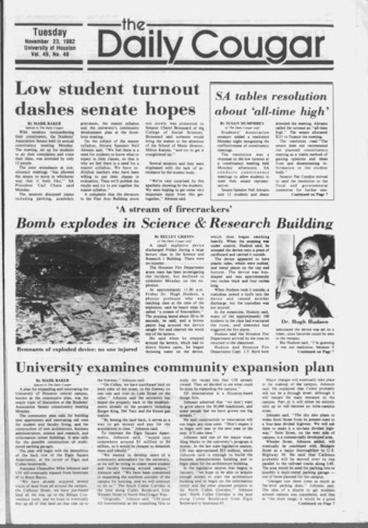 The Daily Cougar. Vol. 49, No. 48, November 23, 1982.