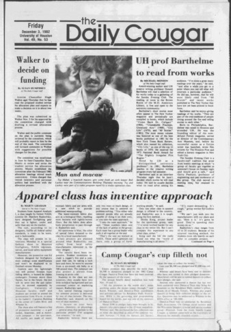 The Daily Cougar. Vol. 49, No. 53, December 3, 1982.